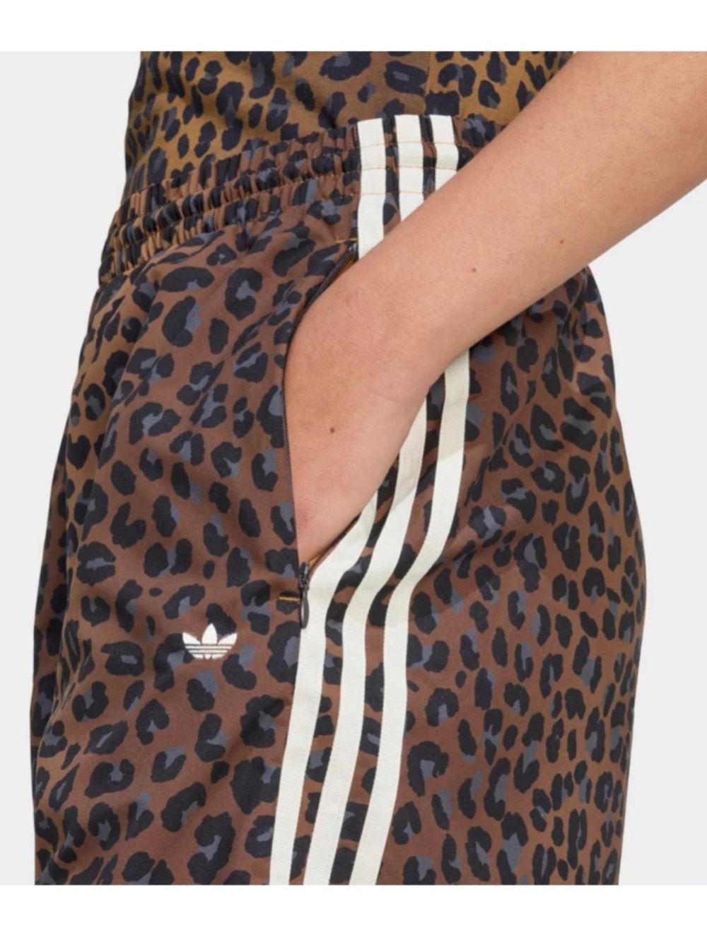 Viral AdidasBrown Leopard Print Track Pants